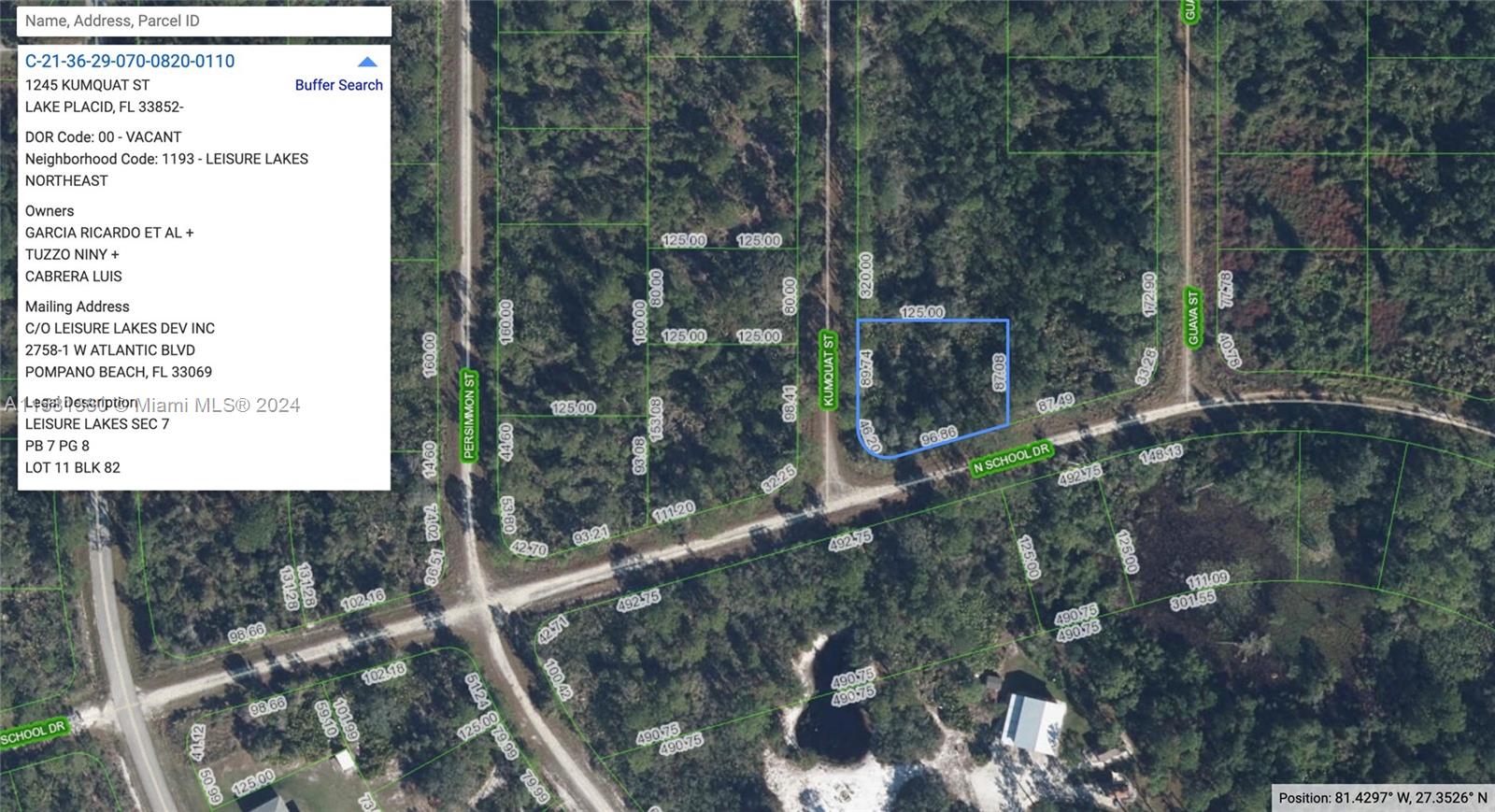 1245 KUMQUAT ST, Lake Placid FL 33852 — #A11581380
